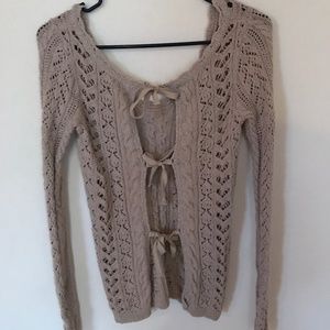 Free People Sweater with Bow Details Down Back